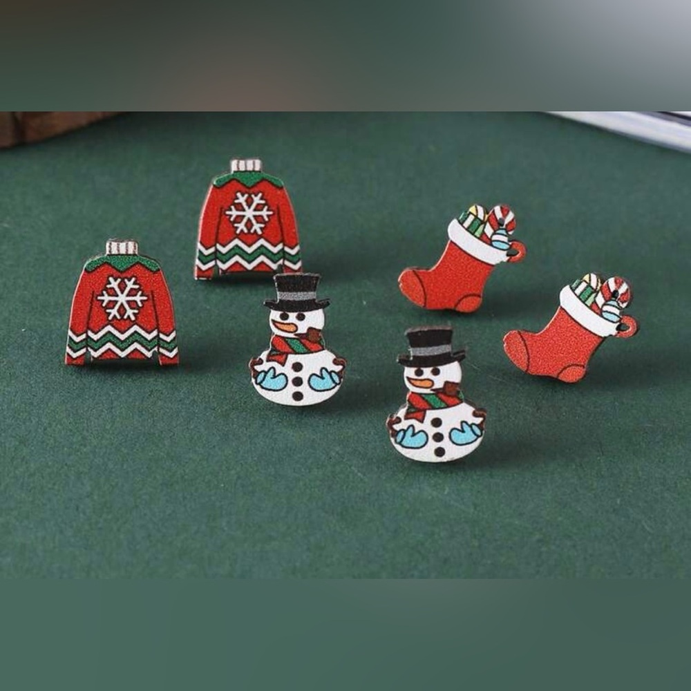 3 Pairs of Christmas earrings